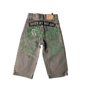 Red Ape Jeans Boys Infant baby Size 24 months Gray Green Rockin my Red ape Patch